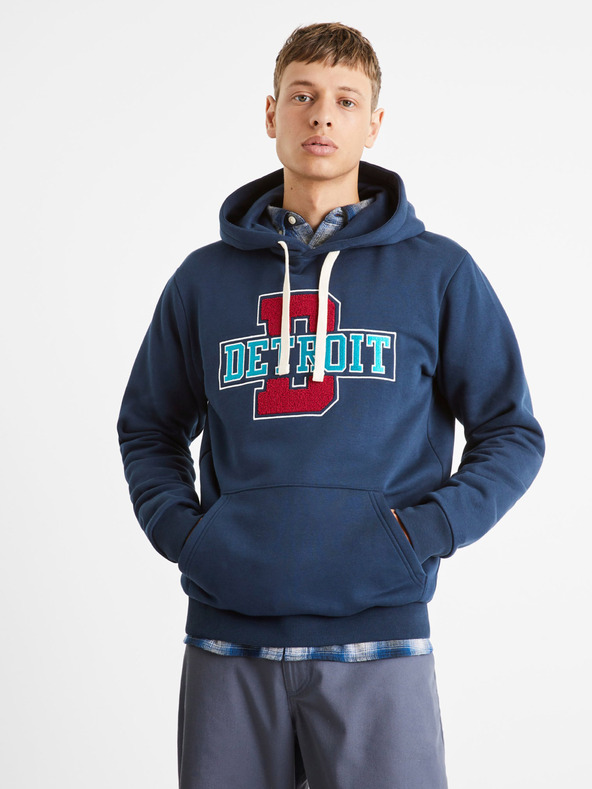 Celio Tmavě modrá pánská mikina Celio Detroit