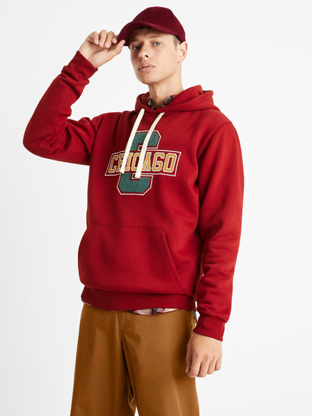 Celio Červená pánská mikina Celio Chicago