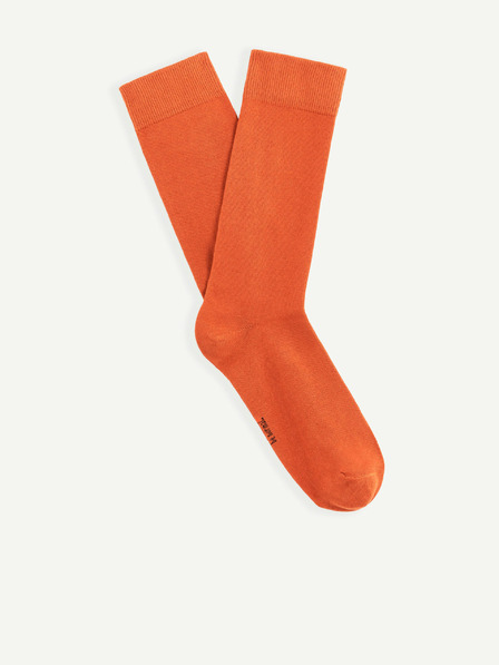 Celio Oranžové vysoké ponožky z bavlny Supima® Celio Milof