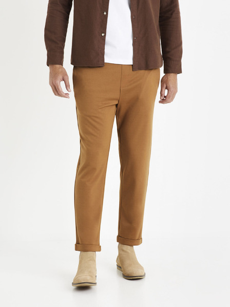 Celio Hnědé pánské tepláky Celio Coventi