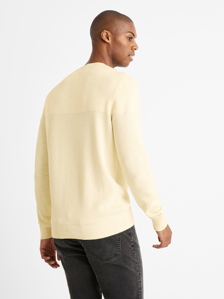 Celio Krémový pánský svetr Celio Cebbublo
