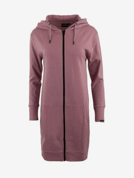 ALPINE PRO Starorůžová dámská dlouhá mikina na zip s kapucí ALPINE PRO OCEDA