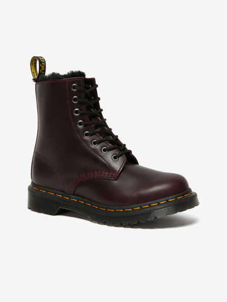 Dr. Martens Vínové kotníkové kožené boty Dr. Martens 1460 Serena 8 Eye