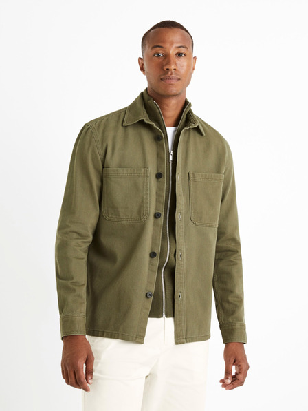 Celio Khaki pánská svrchní košile Celio Camone