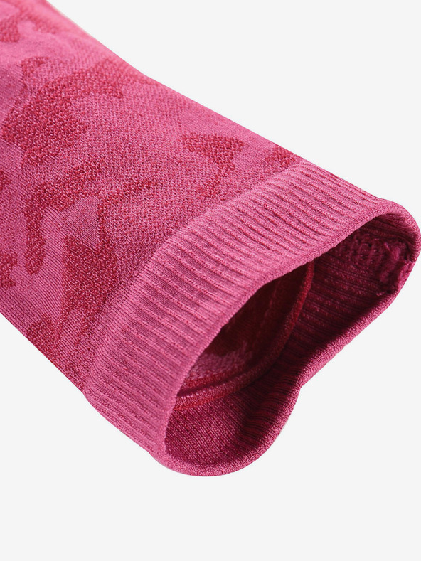 ALPINE PRO Tmavě růžové holčičí vzorované funkční legíny ALPINE PRO Elibo