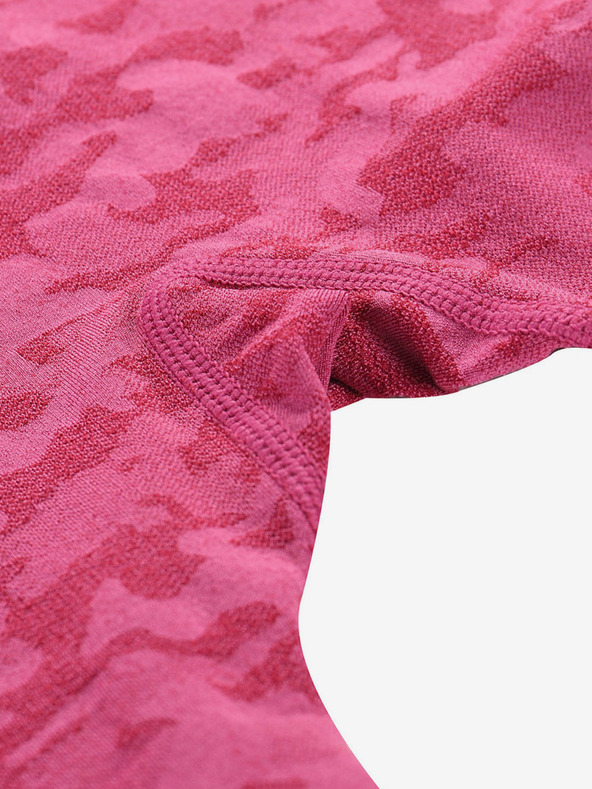 ALPINE PRO Tmavě růžové holčičí vzorované funkční legíny ALPINE PRO Elibo