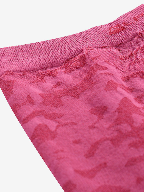 ALPINE PRO Tmavě růžové holčičí vzorované funkční legíny ALPINE PRO Elibo