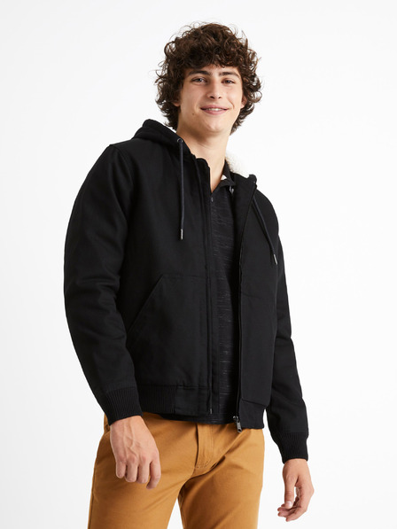 Celio Černá pánská bunda Celio Cuhoodie