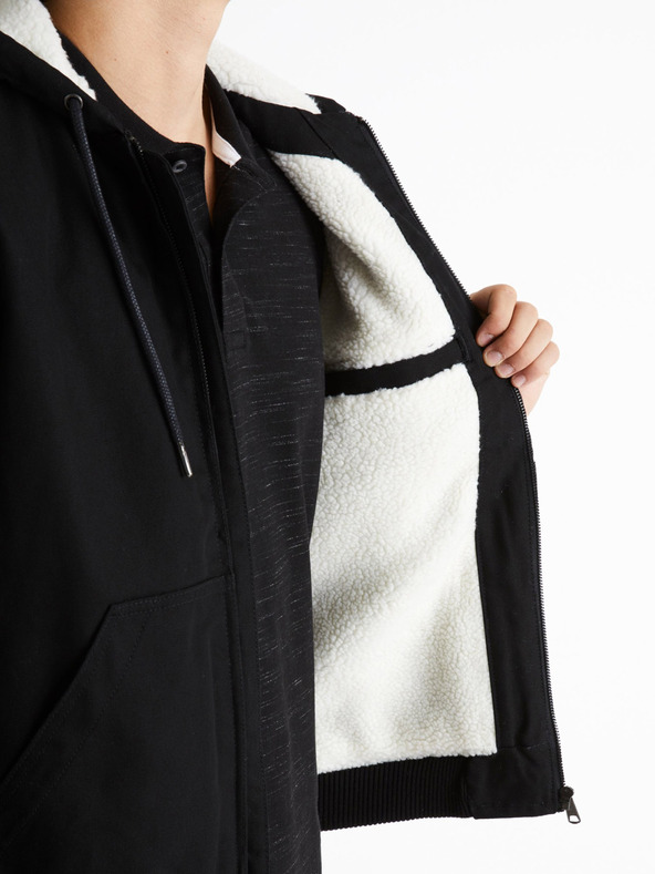 Celio Černá pánská bunda Celio Cuhoodie
