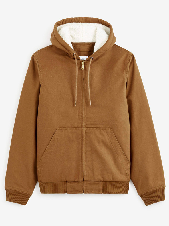 Celio Hnědá pánská bunda Celio Cuhoodie