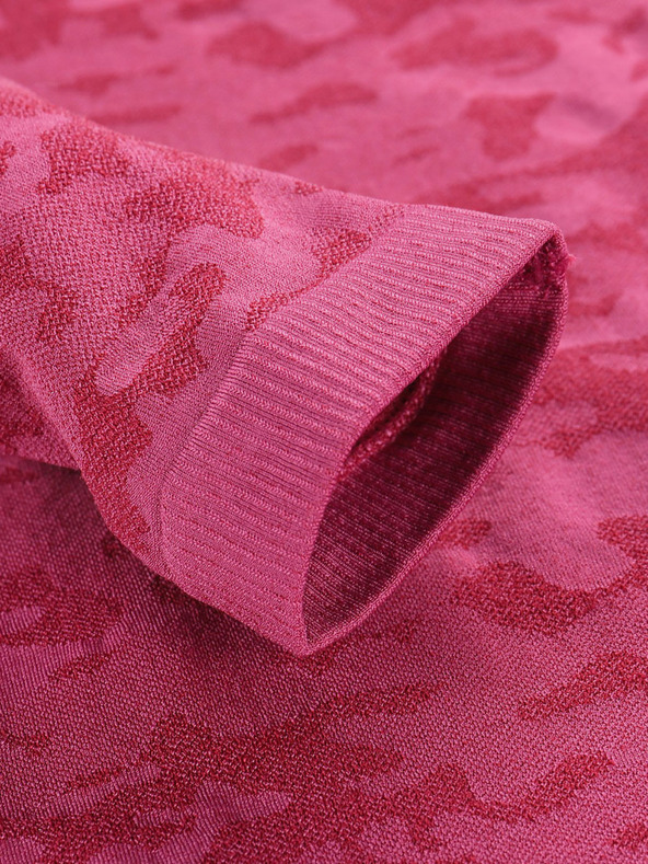 ALPINE PRO Tmavě růžové holčičí vzorované funkční tričko ALPINE PRO Lubino