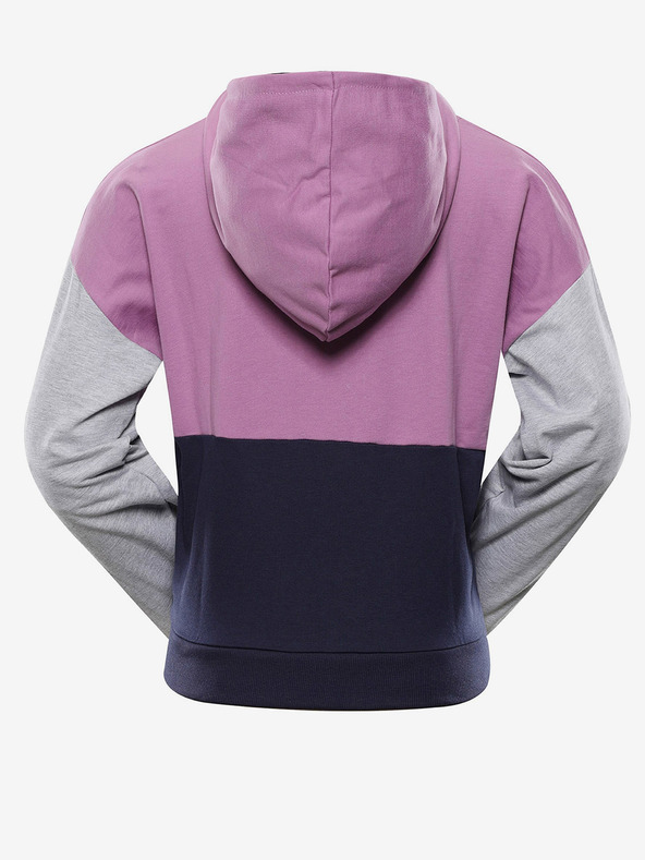 NAX Šedo-fialová dámská mikina s kapucí NAX Onoda