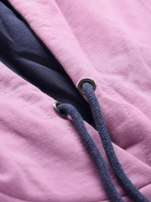 NAX Šedo-fialová dámská mikina s kapucí NAX Onoda