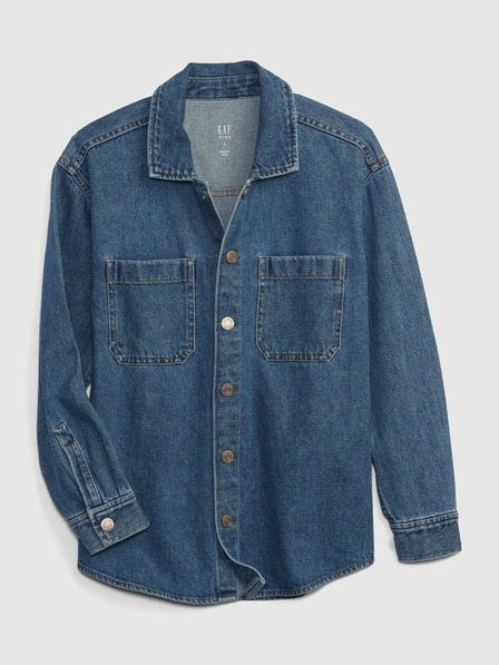GAP Dětská džínová košilová oversize bunda GAP