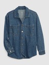 GAP Dětská džínová košilová oversize bunda GAP