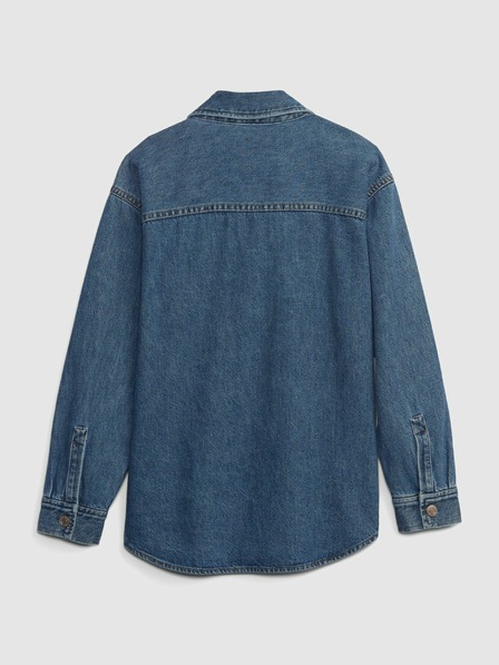 GAP Dětská džínová košilová oversize bunda GAP