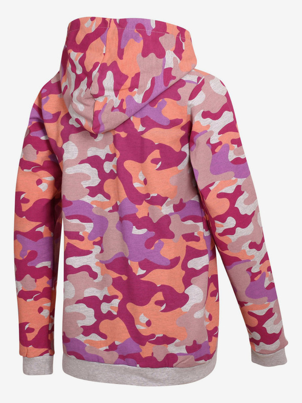 NAX Růžovo-šedá dětská vzorovaná mikina NAX ABEKO