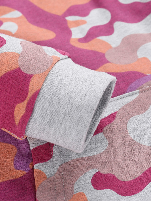 NAX Růžovo-šedá dětská vzorovaná mikina NAX ABEKO