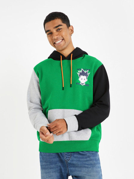 Celio Zelená pánská mikina Celio Hunter x Hunter