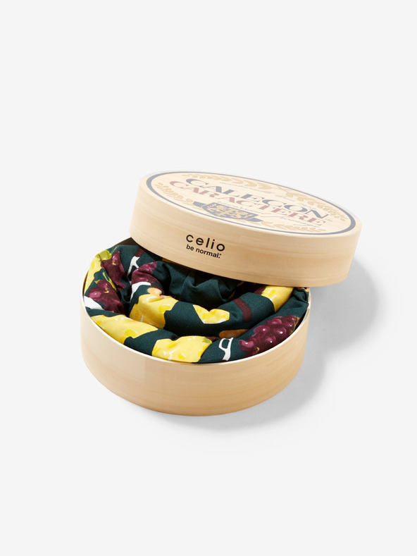 Celio Tmavě zelené pánské vzorované trenýrky v dárkovém balení Celio