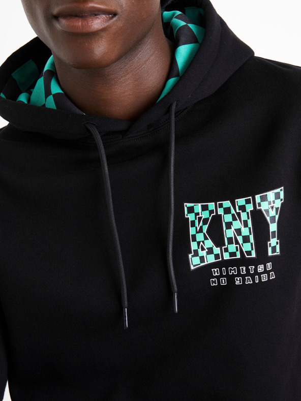 Celio Černá pánská mikina s potiskem Celio Demon Slayer