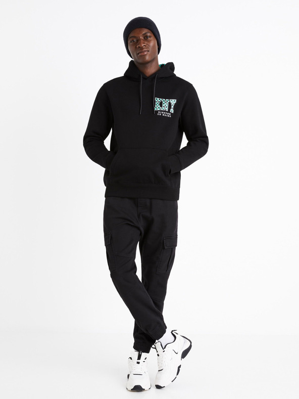 Celio Černá pánská mikina s potiskem Celio Demon Slayer