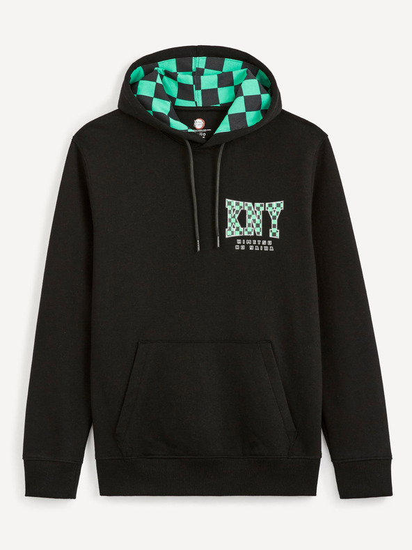 Celio Černá pánská mikina s potiskem Celio Demon Slayer