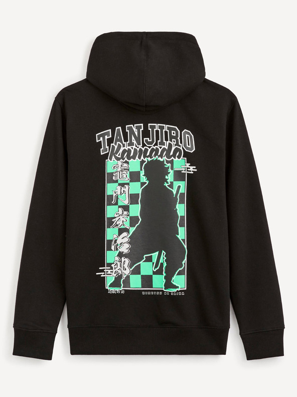 Celio Černá pánská mikina s potiskem Celio Demon Slayer