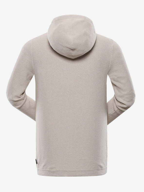 NAX Krémový pánský svetr s kapucí NAX Polin