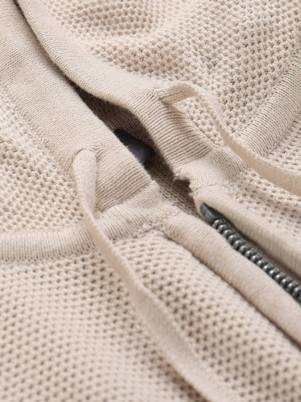 NAX Krémový pánský svetr s kapucí NAX Polin