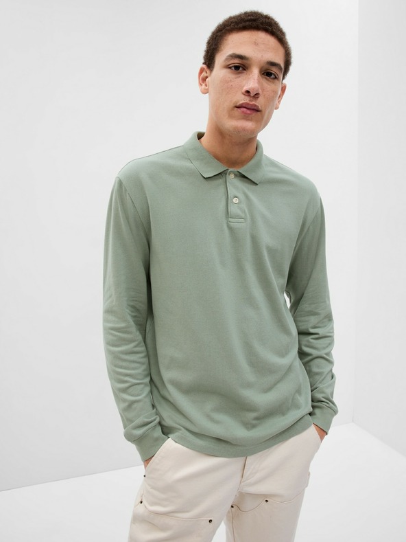 GAP Polo tričko pique dlouhý rukáv GAP
