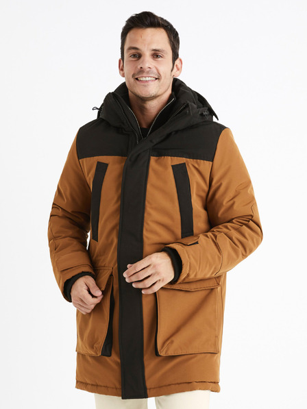 Celio Hnědá bunda parka Celio  Cubicol
