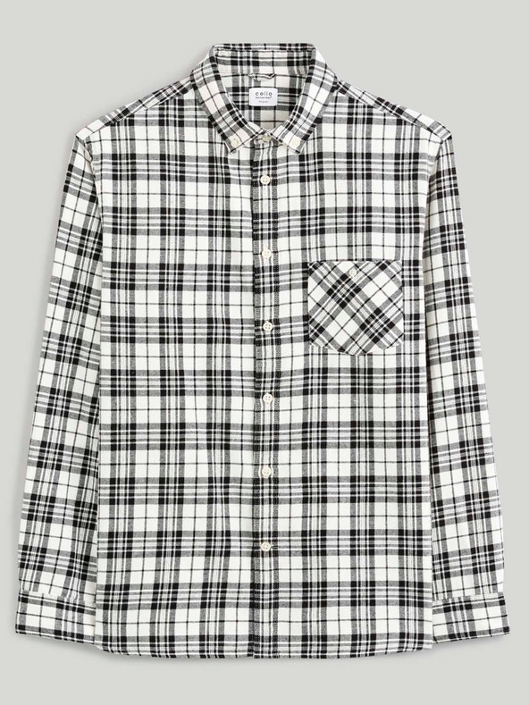 Celio Černá kostkovaná flanelová košile  Celio Canewto