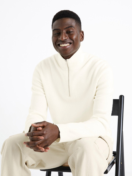 Celio Krémový svetr  Celio Cebubblek