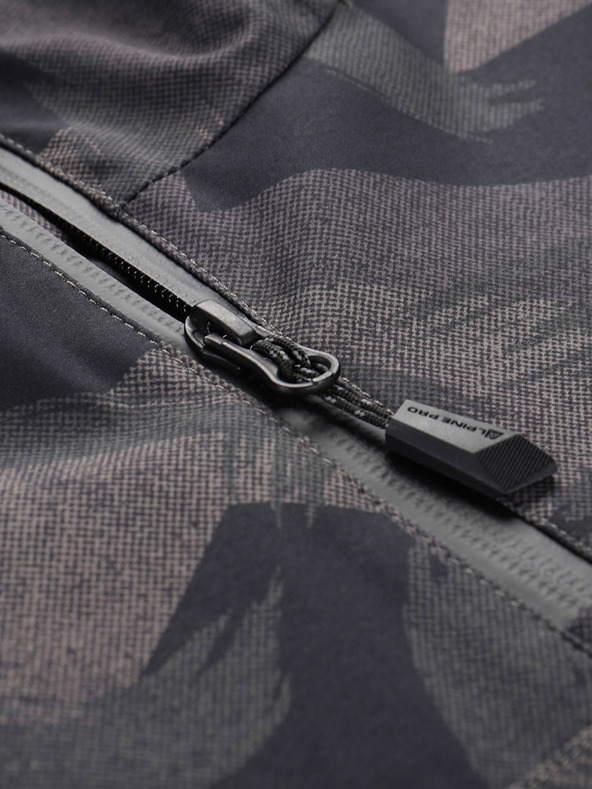 ALPINE PRO Tmavě šedá pánská vzorovaná bunda ALPINE PRO GIBB