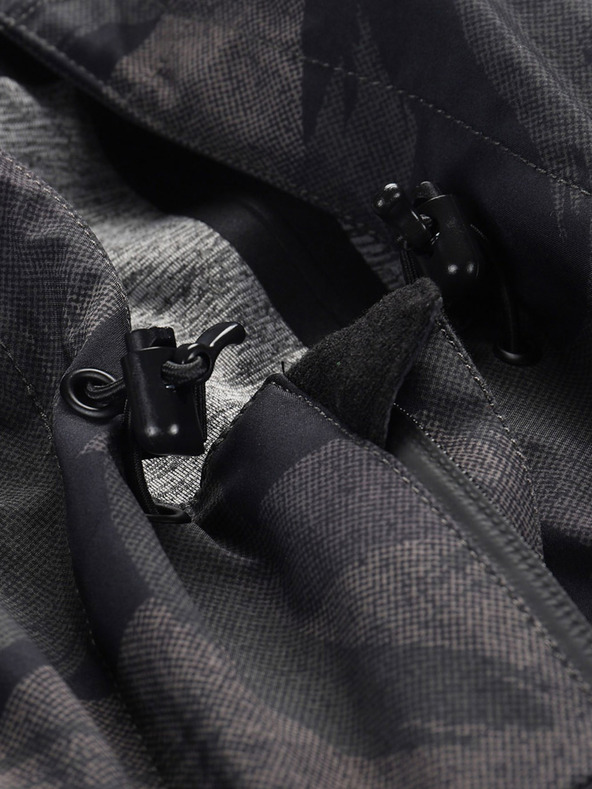 ALPINE PRO Tmavě šedá pánská vzorovaná bunda ALPINE PRO GIBB