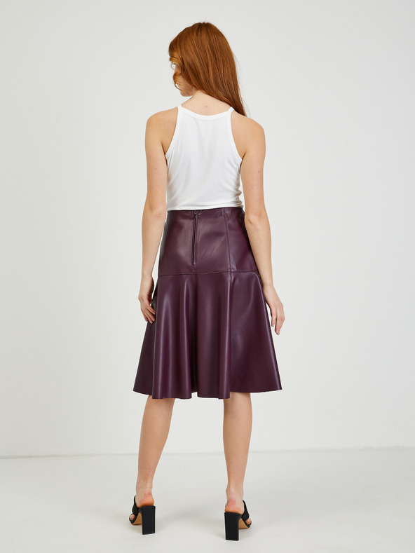 Orsay Vínová dámská koženková sukně ORSAY