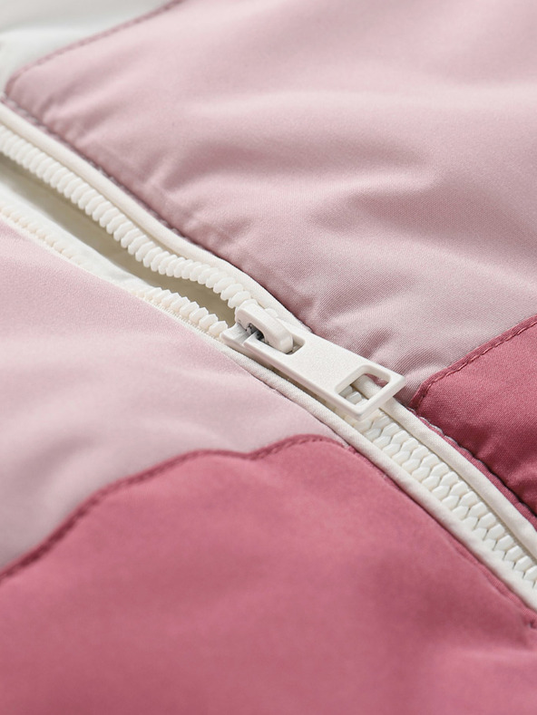 NAX Béžovo-růžová dětská zimní bunda NAX KEMENO