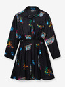 Desigual Černé dámské vzorované košilové šaty Desigual Dresde