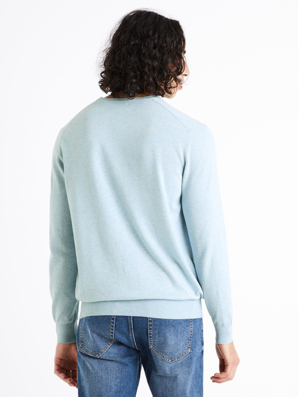 Celio Světle modrý pánský svetr Celio Decotonv