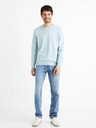 Celio Světle modrý pánský bavlněný basic svetr Celio Decoton