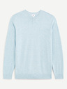 Celio Světle modrý pánský bavlněný basic svetr Celio Decoton