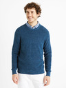 Celio Petrolejový pánský basic svetr Celio Degrain
