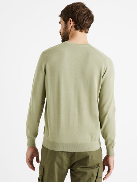 Celio Světle zelený pánský basic svetr Celio Decoton