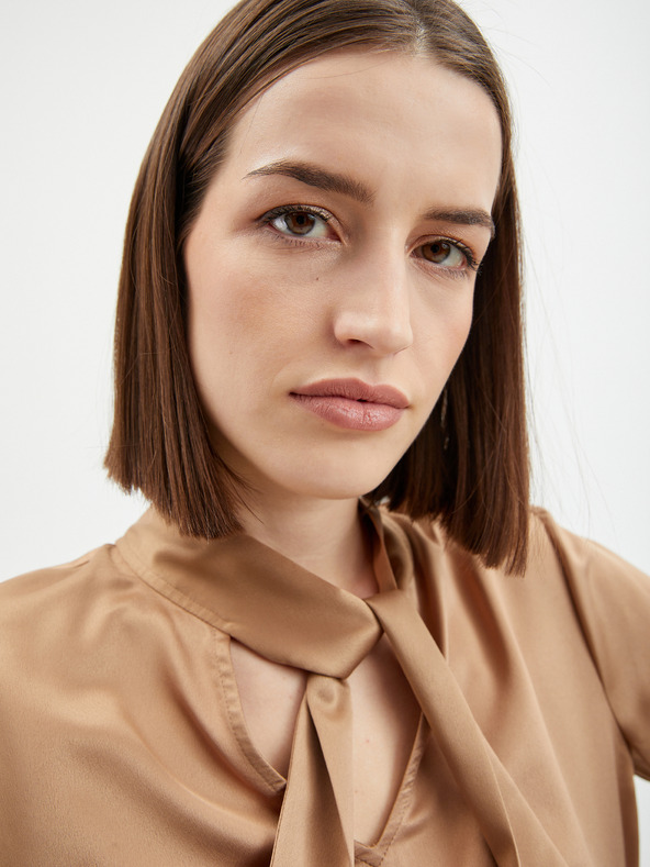 Orsay Světle hnědá dámská saténová halenka ORSAY