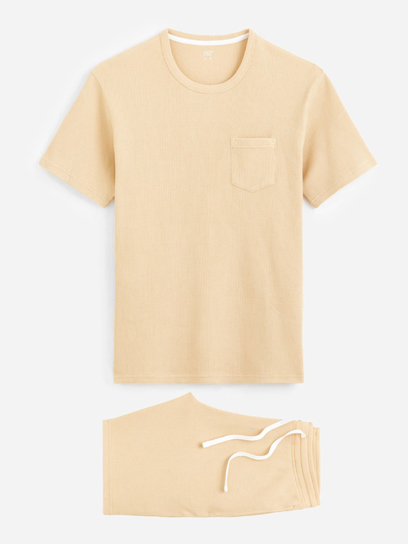 Celio Béžové pánské pyžamo Celio Digaufre