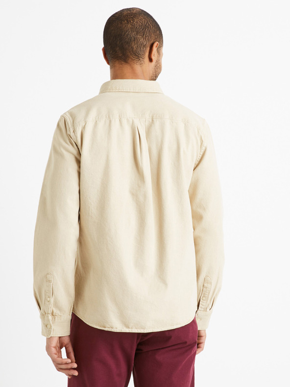 Celio Krémová pánská džínová košile Celio Daindie
