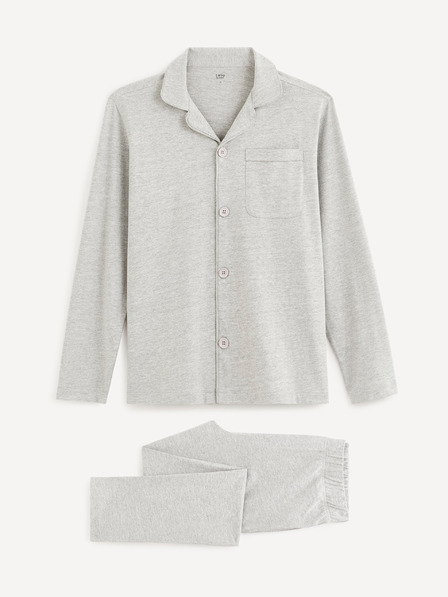 Celio Světle šedé pánské pyžamo Celio Dijersey