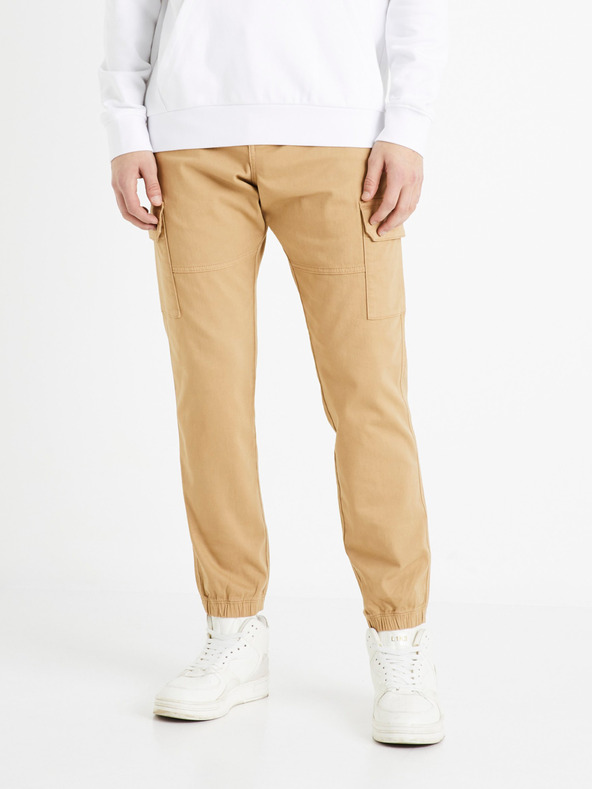 Celio Světle hnědé pánské cargo kalhoty Celio Dolyte