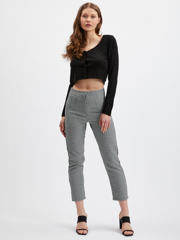 Orsay Černé dámské vzorované kalhoty ORSAY